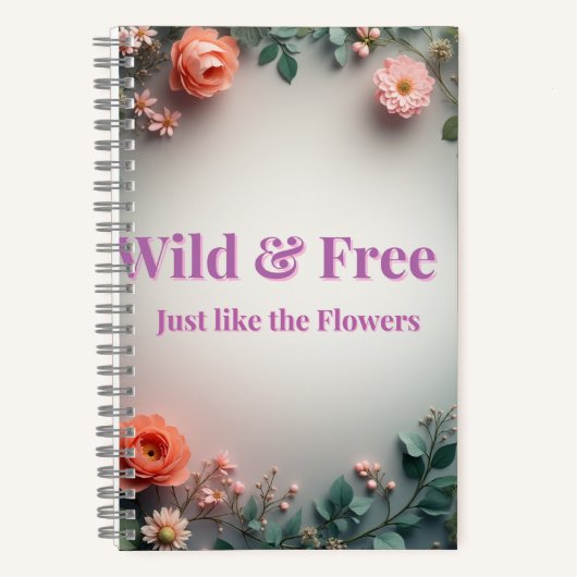 Wilde & freie Florallinienkunst | Boho Minimal De Notizblock (Vorderseite)