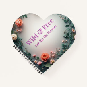 Wilde & freie Florallinienkunst Boho Minimal De Notizblock