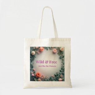  Wilde & freie Florallinienkunst   Boho Minimal De Tragetasche