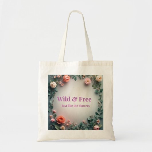 Wilde & freie Florallinienkunst | Boho Minimal De Tragetasche (Vorne)