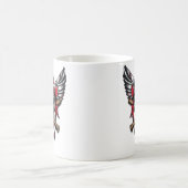 Wilde Freiheit, amerikanischer Schädel mit Basebal Kaffeetasse (Mittel)