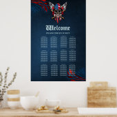 Wilde Freiheit, amerikanischer Schädel mit Basebal Poster (Küche)