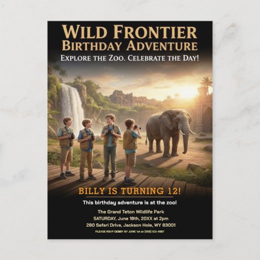 Wilde Frontier-Geburtstagsfeier Postkarte (Vorderseite)