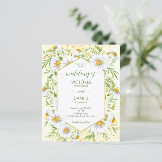 Wilde Frühlingsblumen Haushalt Hochzeit einladen (Stehend Vorderseite)