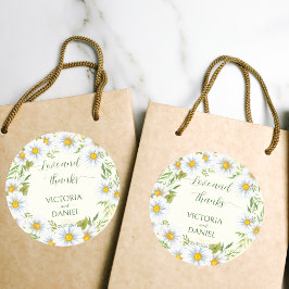 Wilde Frühlingsblumen Hochzeit danke Runder Aufkleber