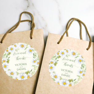 Wilde Frühlingsblumen Hochzeit danke Runder Aufkleber