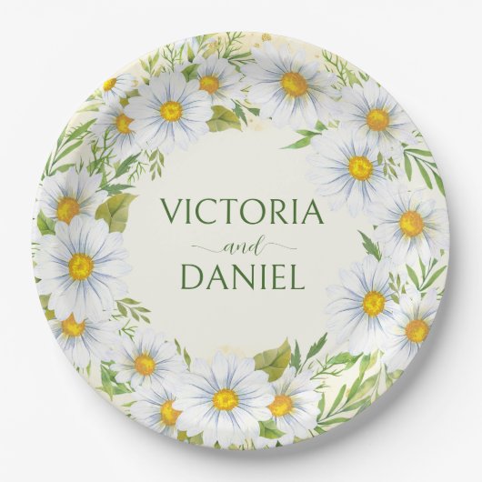 Wilde Frühlingsblumen Hochzeit personalisiert Pappteller (Vorderseite)