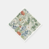 Wilde Frühlingsblumen Wasserfarben Kunst, Dichtung Serviette (Ecke)