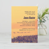 Wilde Gänse auf Foggy Lake Birthday Party Einladung (Stehend Vorderseite)