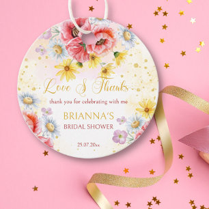 Wilde Gänseblümchen Mohn Brautparty Geschenk Geschenkanhänger