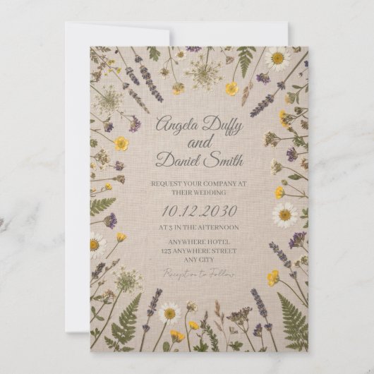 Wilde Gänseblümchen-Wiese Hochzeitseinladung Einladung (Vorderseite)