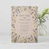Wilde Gänseblümchen-Wiese Hochzeitseinladung Einladung (Stehend Vorderseite)