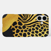 Wilde Garde: Schwarz-Gelb-Tierprint Case-Mate iPhone Hülle (Rückseite (Horizontal))