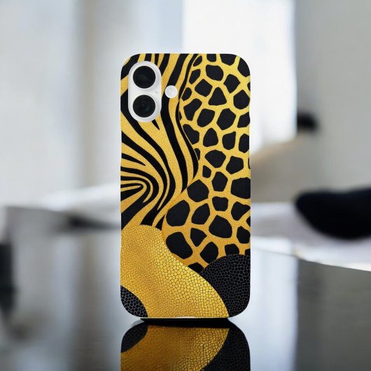 Wilde Garde: Schwarz-Gelb-Tierprint Case-Mate iPhone Hülle