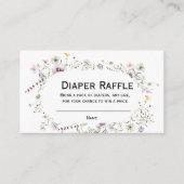 Wilde Gartenblüten Baby Dusche Windeln Raffle Begleitkarte (Vorderseite)