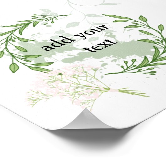 "Wilde Gartenrahmen - Blumengrün-Design" Poster (Ecke)