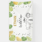 Wilde Geburtstagsfahne Safari-Dschungel-Tiere Banner (Vertikal)