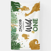 Wilde Geburtstagsfahne Safari-Dschungel-Tiere Banner (Vertikal)