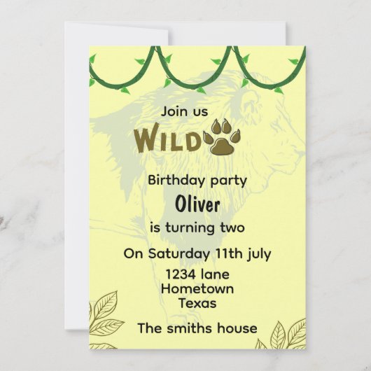 Wilde Geburtstagsfeier Einladung (Vorderseite)
