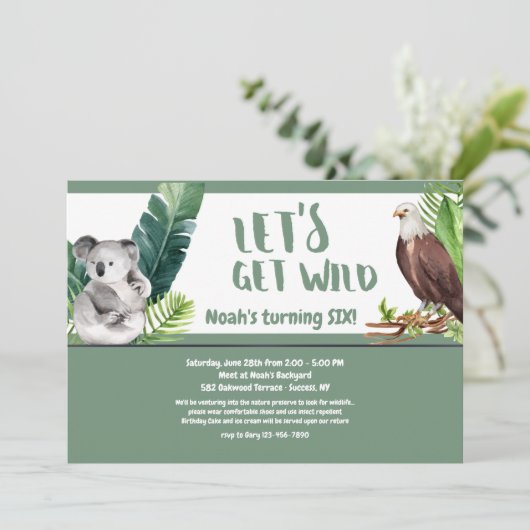 Wilde Geburtstagsparty Einladung (Stehend Vorderseite)