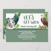 Wilde Geburtstagsparty Einladung (Vorne/Hinten)