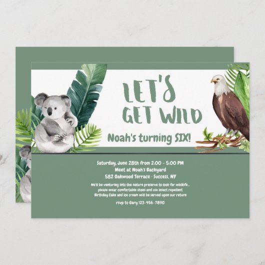 Wilde Geburtstagsparty Einladung (Vorne/Hinten)