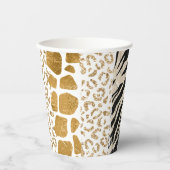 Wilde Geburtstagstiere Gold Safari Pappbecher (Vorderseite)