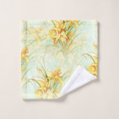 Wilde gelbe Blumen Badhandtuch Set (Waschlappen)