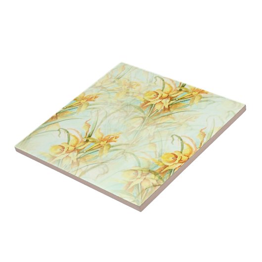 Wilde gelbe Blumen Fliese (Seite)