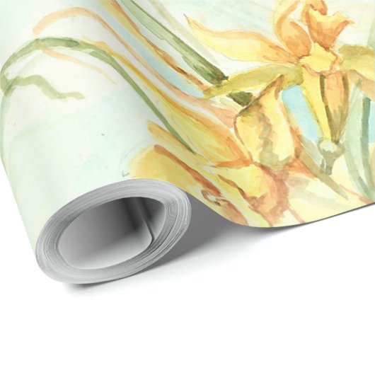 Wilde gelbe Blumen Geschenkpapier (Rolleneckpunkt)