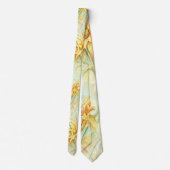 Wilde gelbe Blumen Krawatte (Rückseite)