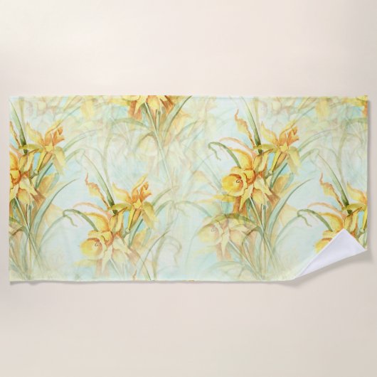 Wilde gelbe Blumen Strandtuch (Vorderseite)