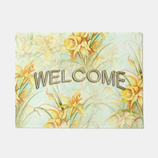 Wilde gelbe Blumen Willkommen Fußmatte (Vorderseite)