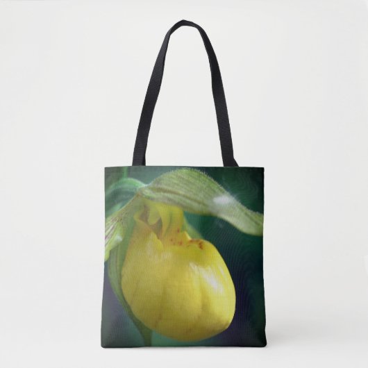 Wilde Gelbe Dame Slipper Orchid-Blume Nah Tasche (Vorderseite)