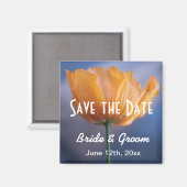Wilde gelbe Mohnblume Save-the-Date-Magnet. Magnet (Vorderseite/Rückseite)