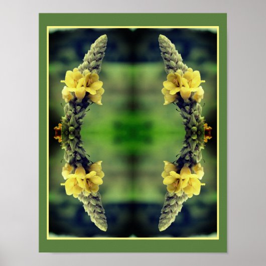 Wilde Gelbe Mullein-Blume Abstrakt Poster (Vorne)