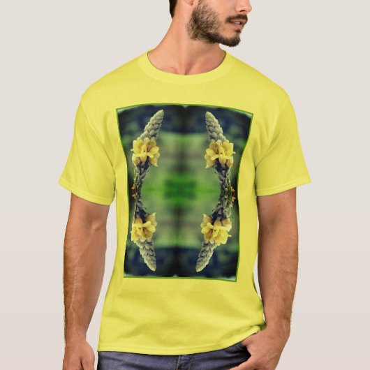 Wilde Gelbe Mullein-Blume Abstrakt T-Shirt (Vorderseite)