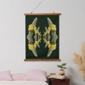 Wilde Gelbe Mullein-Blume Abstrakt Wandteppich Mit Holzrahmen (Schlafzimmer)