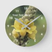 Wilde Gelbe Mullein-Blume Runde Wanduhr (Vorderseite)
