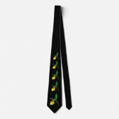 Wilde Gelbe Orchidee Dame Slipper Blume Krawatte (Vorderseite)