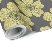 Wilde Gelbe Rosen-Halbpension Geschenkpapier (Rolleneckpunkt)