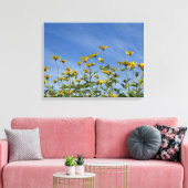 Wilde gelbe Sonnenblumen und blauer Himmel Leinwanddruck (Insitu (Wohnzimmer))