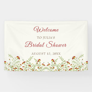 Wilde gelbe Tagetes-Blüten-Hochzeitsdusche Banner