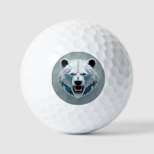 Wilde geometrische Illustration eines Eisbären Golfball