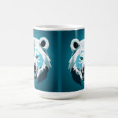 Wilde geometrische Illustration eines Eisbären Kaffeetasse (Mittel)