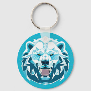 Wilde geometrische Illustration eines Eisbären Schlüsselanhänger