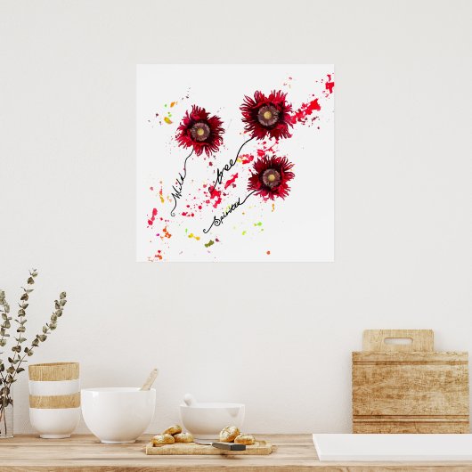 Wilde, gepflückte Mohnwild-Blume Poster (Küche)