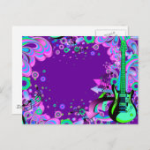 Wilde Gitarre (lila) Postkarte (Vorne/Hinten)