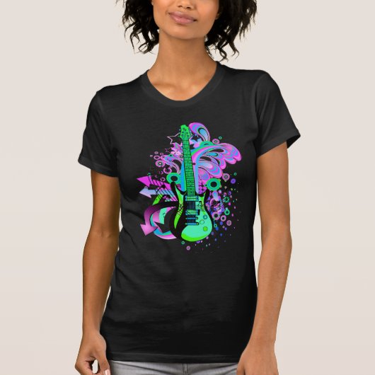 Wilde Gitarre (Schwarzes) T-Shirt (Vorderseite)