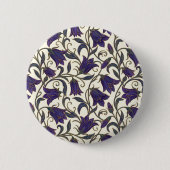 Wilde Glockenblumenmuster Button (Vorderseite)